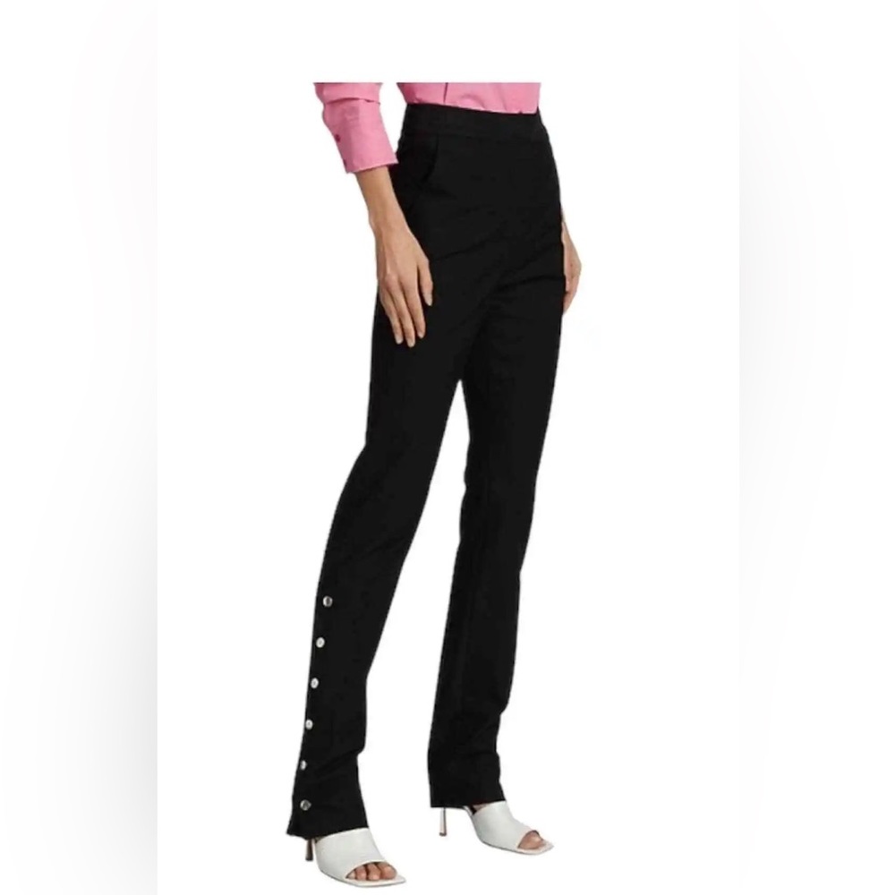 Derek Lam 10 Crosby black flare pant with snaps.